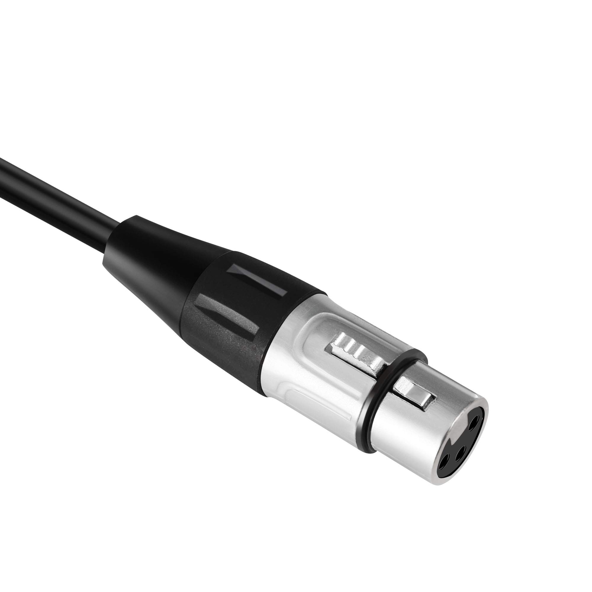 Devinal XLR Female to 1/4" Female calbe, 3 Pin Female to 6.35mm Socket Audio Cord, XLR Jack to TS/TRS Quarter inch Adapter Connector Converter Metal Construction 10FT 3 Meters