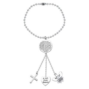 cyting i am more than a memory you will feel our love grow hanging ornaments car pendant with guardian angel cross charm (angel cross car pendant charm)