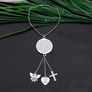 CYTING I Am More Than A Memory You Will Feel Our Love Grow Hanging Ornaments Car Pendant with Guardian Angel Cross Charm (Angel Cross car Pendant Charm)