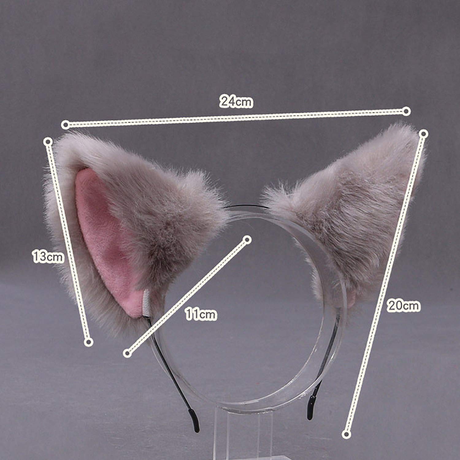 Faylay Girl Women Cat Ears Headband Cosplay Fluffy Cute Furry Party Headwear (7-WLD-HH)