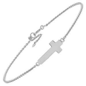 Silpada 'Simplex Cross' Chain Bracelet in Sterling Silver, 7" + 1"