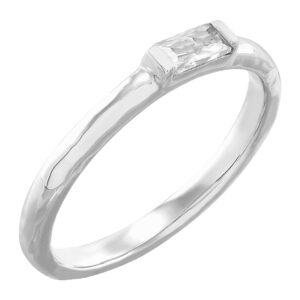 Silpada 'Baguette Touch' Cubic Zirconia Ring in Sterling Silver, Size 9, Size 9