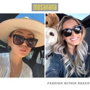 mosanana Oversized Sunglasses for Women Trendy Square Black Retro Big Vintage Cool Cute Fashion Funky Ladies Aesthetic Dark Large Unique Stylish Chunky Baddie Frame Classic Shade Extra wide 2023 DIVA