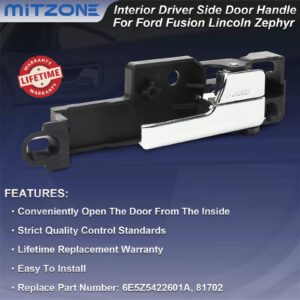 MITZONE Passenger Side Interior Door Handle Front Right Compatible with 2006-2012 Ford Fusion 2007-2012 Lincoln MKZ 2006-2011 Mercury Milan Replaces # 6E5Z5422600AA 81701 6E5Z-5422600-AA