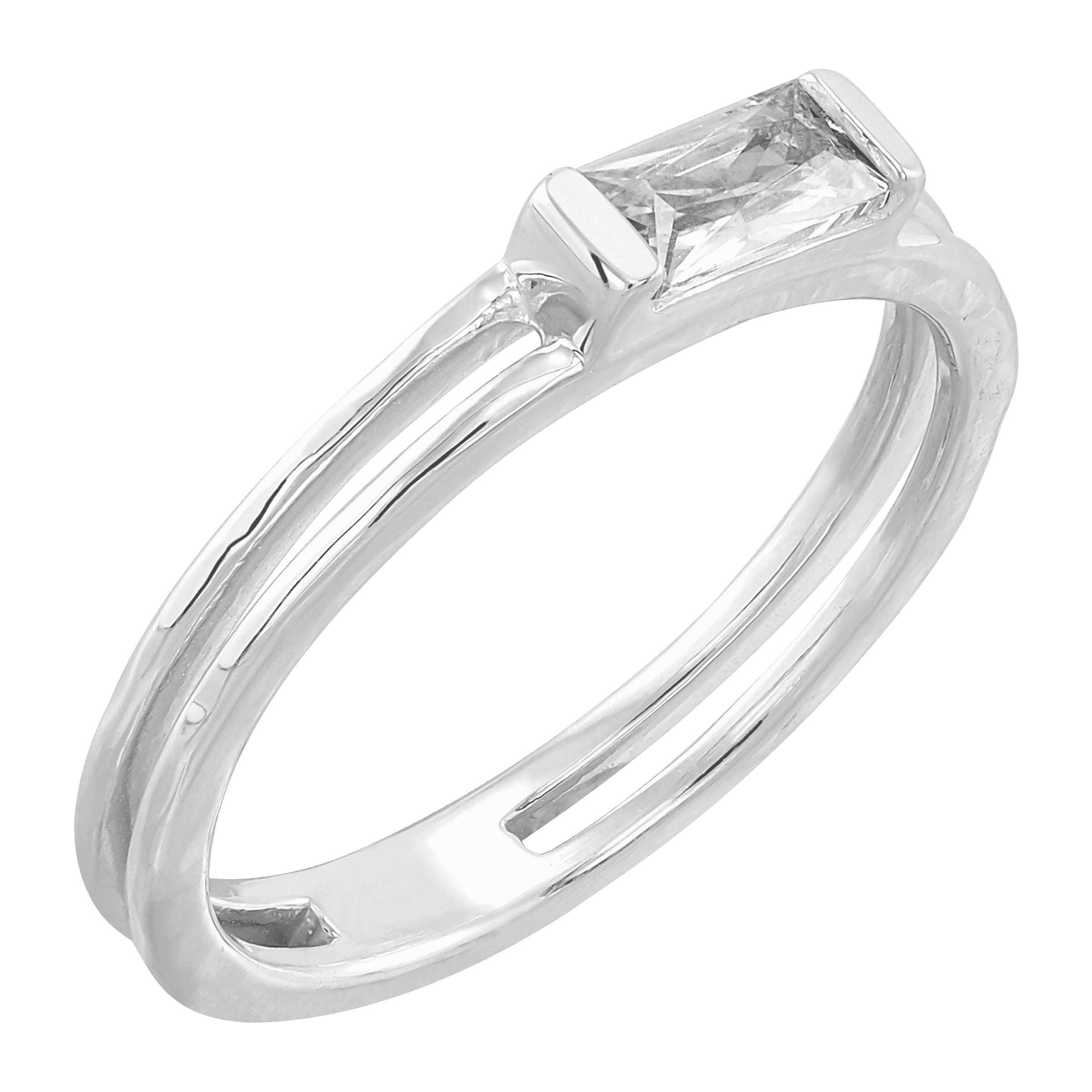 Silpada 'Baguette Stack' Cubic Zirconia Ring in Sterling Silver, Size 8, Size 8