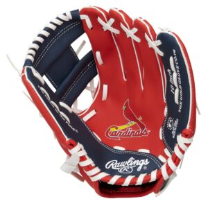 Rawlings MLB Team Logo Youth Glove Series, St. Louis Cardinals, Navy, 10"