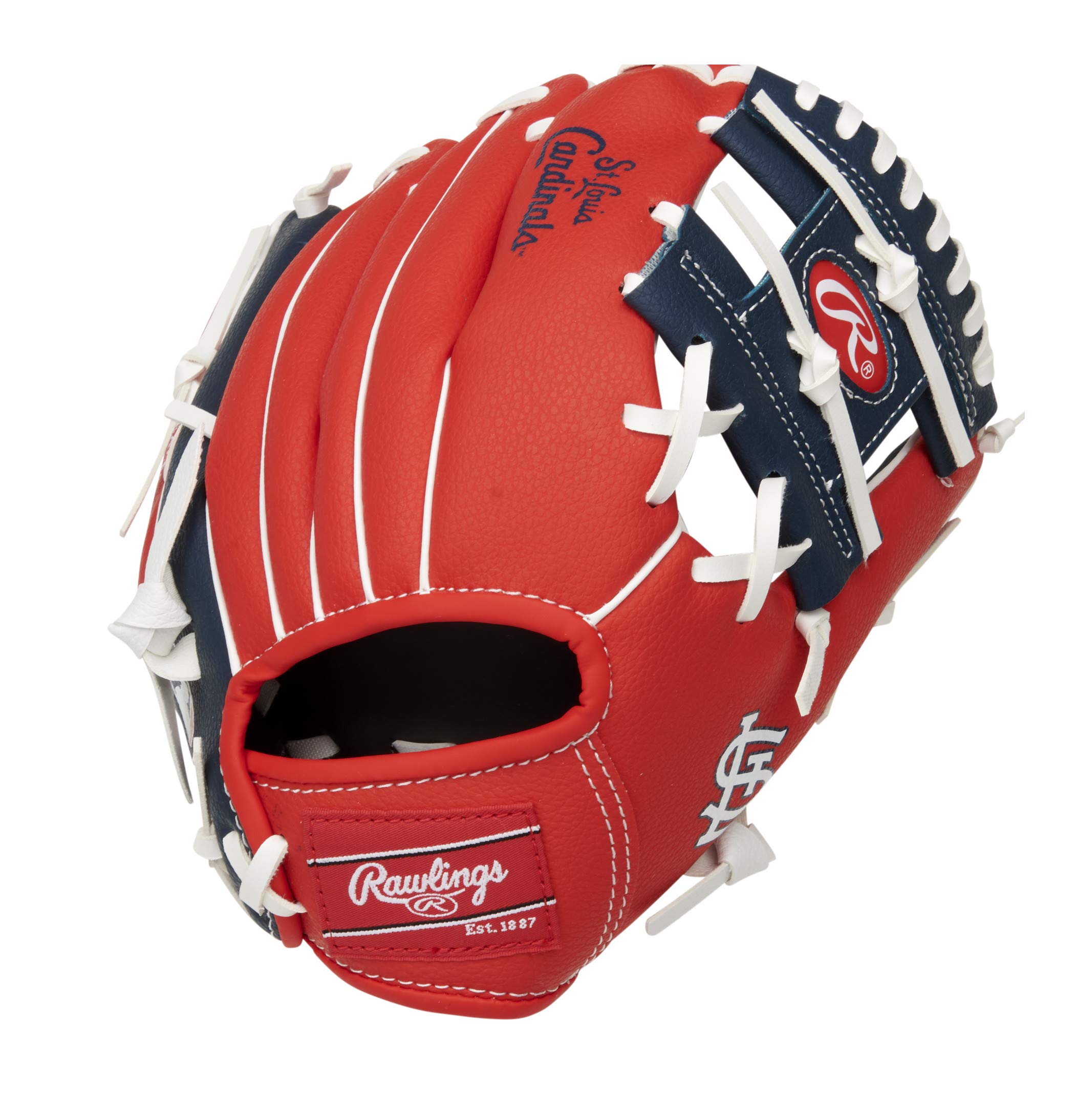 Rawlings MLB Team Logo Youth Glove Series, St. Louis Cardinals, Navy, 10"