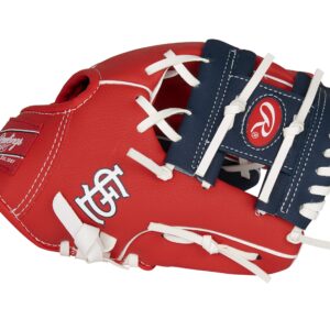 Rawlings MLB Team Logo Youth Glove Series, St. Louis Cardinals, Navy, 10"