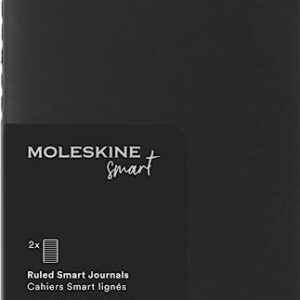 Moleskine Cahier Soft Cover Smart Notebook, Ruled/Lined, Pocket (3.5" x 5.5") Black, Compatible w/ Moleskine Smart Pen, 56 Pages