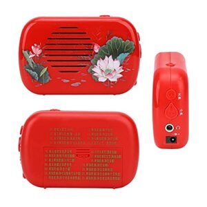 Buddha Music Player, Portable Buddha Music Machine with 22 Songs Mini Buddhist Prayer Machine Buddhist Supplies for Household Travel Temple(Red)