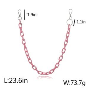 Sither Color Acrylic Jean Chains Wallet Chain Pocket Chain Belt Chains Keychain Hip Hop Punk Jean Pants Wallet Chains for Women and Men Gift on Halloween (pink)