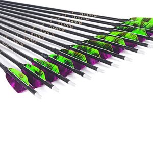 ACCMOS 500 Spine Arrow 25 Inch Arrow Target Practice Arrow Hunting Arrow Carbon Arrows Compound Bow Recurve Bow Adult Youth Archery Indoor Outdoor Shooting Field Tip