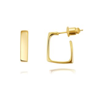 surrounded forest square hoop earrings 18k gold plated stainless steel simple square open hoop earrings for women 0.5in