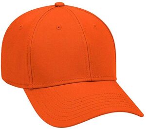 ashen fane 6 panel structured low profile superior cotton twill basic baseball hat, orange