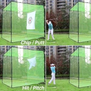 Golf Practice Hitting Nets for Backyard Driving Indoor Use Heavy Duty Practice Golf Driving Nets for Backyard Premium Portable Golf Impact Nets Cages with Frame and Net for Men