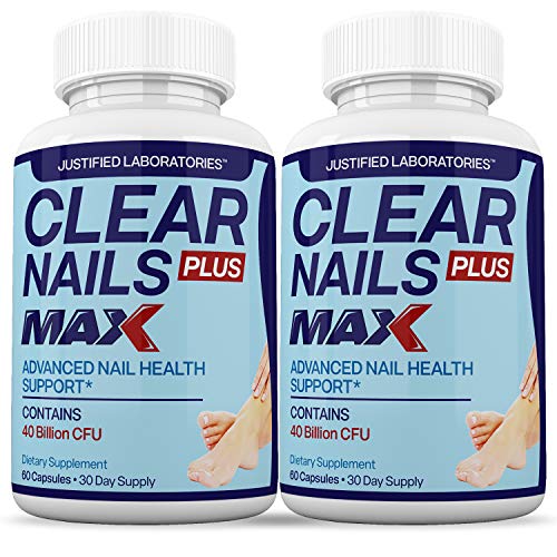 Justified Laboratories (2 Pack) Clear Nails Plus Max Pills 40 Billion CFU Probiotic 60 Capsules