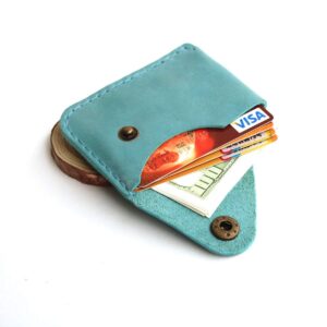 YAN TA Handmade Genuine Leather slim Card Case Wallet Front Pocket Card Organizer