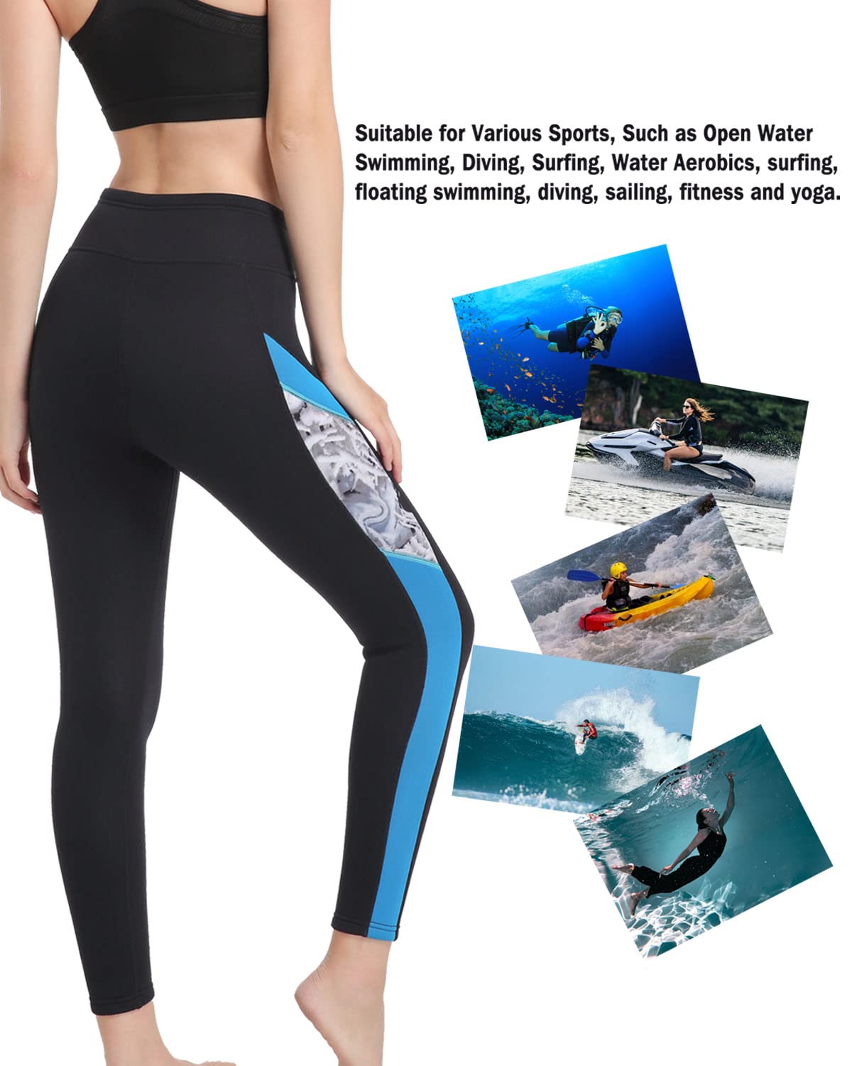 Seaskin Womens Wetsuit Pants 2mm for Diving Swimming Water Sport