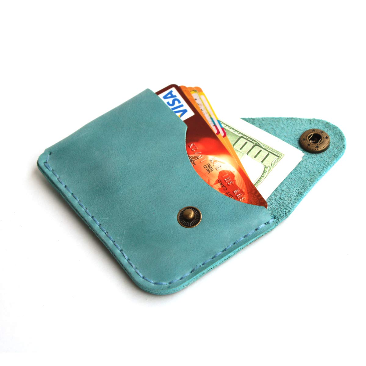 YAN TA Handmade Genuine Leather slim Card Case Wallet Front Pocket Card Organizer