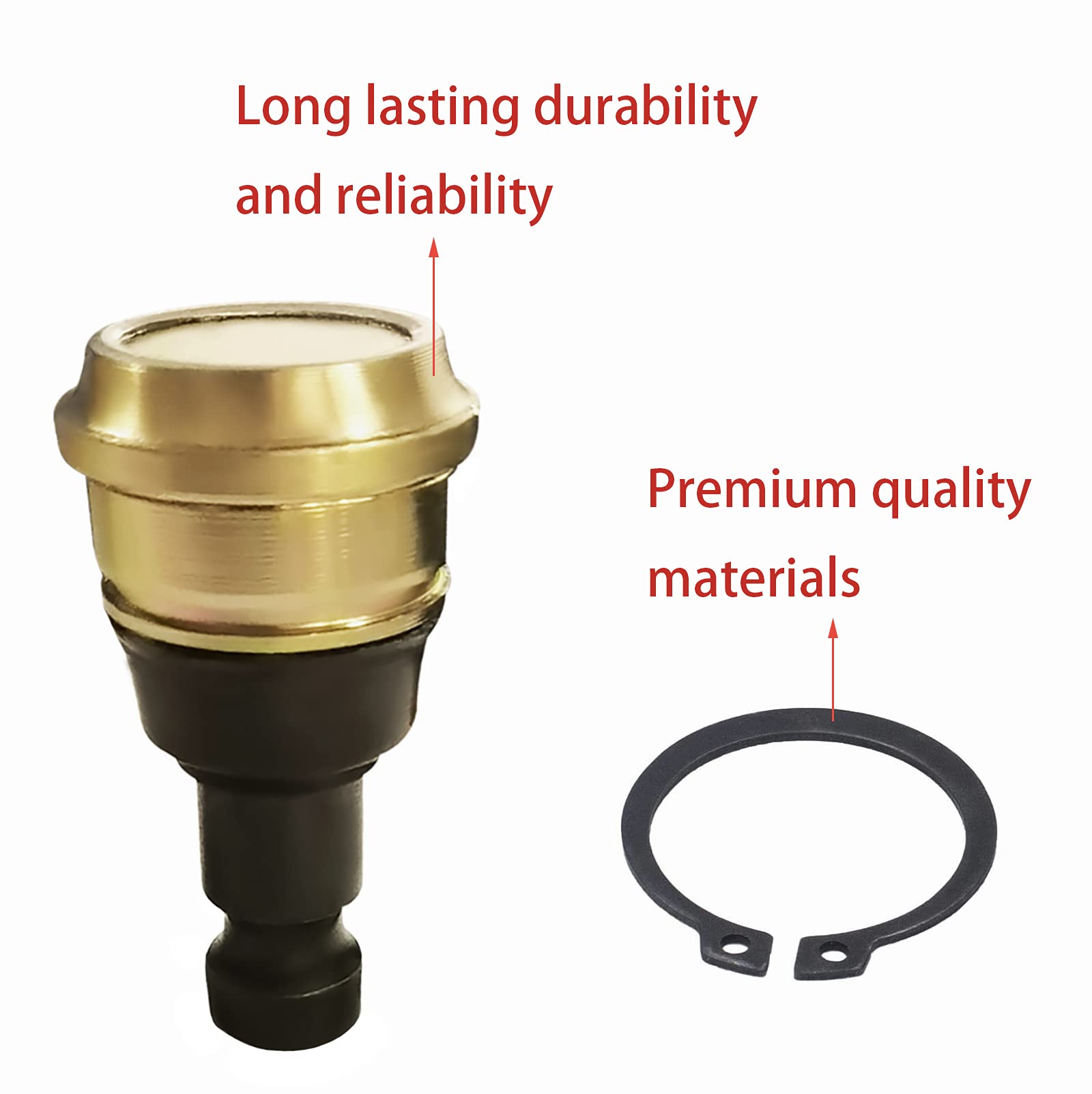 7061220 Upper and Lower Front Ball Joint Compatible with Polaris RZR 570 800 900 All Models Ranger Sportsman Scrambler Replaces 7061220 7061187 7081505 7081580 7081666 7081924 42-1037 (4 Pack)