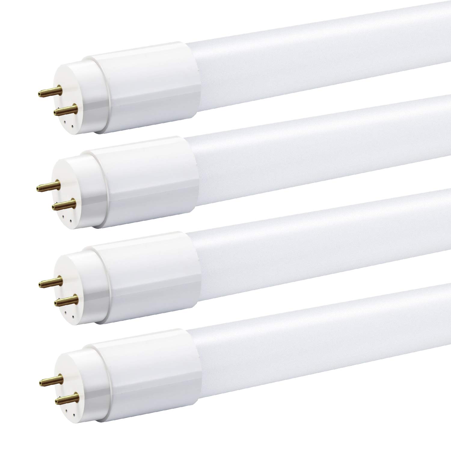 jimwhen 4 Pack T8 LED Light Tube Bulbs, 2FT LED Nano Tube Light,9W (18W Equiv), 5000K Daylight,Ballast Bypass,Single-Ended Power,Milky Cover,G13 Fluorescent Tube Replacement Lights