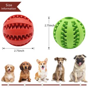 Dog Balls 2 Pack Puppy Toys Dog Puzzle Toys , Puppy Relieve Itching and Teeth Cleaning Dog Toys, Durable Dog Chew Ball, Dog Treat Ball Food Dispensing Toy for Teething, Fit for Small Medium Dogs