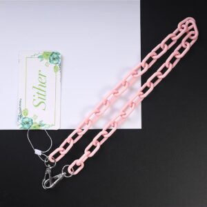 Sither Color Acrylic Jean Chains Wallet Chain Pocket Chain Belt Chains Keychain Hip Hop Punk Jean Pants Wallet Chains for Women and Men Gift on Halloween (pink)