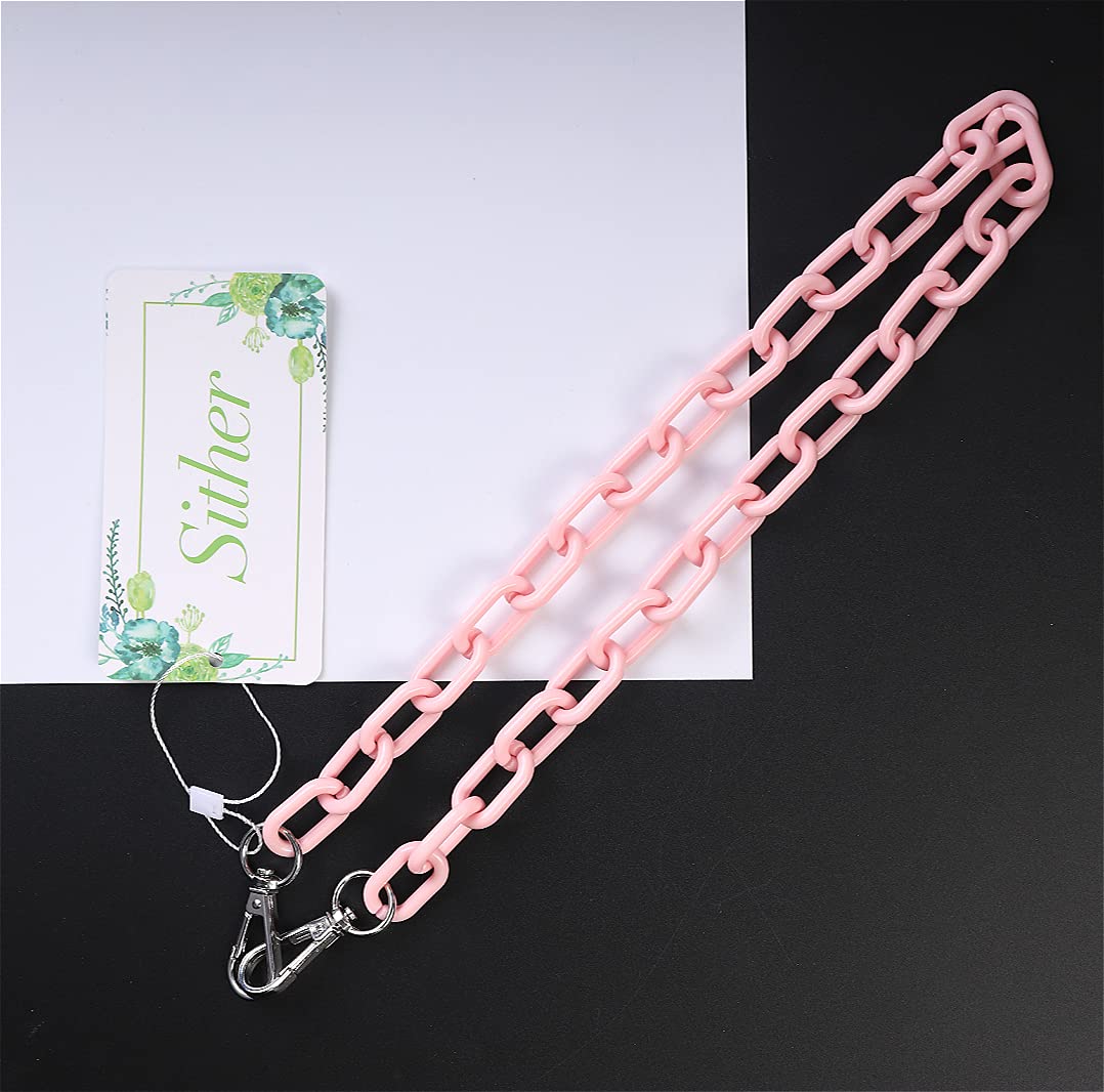 Sither Color Acrylic Jean Chains Wallet Chain Pocket Chain Belt Chains Keychain Hip Hop Punk Jean Pants Wallet Chains for Women and Men Gift on Halloween (pink)