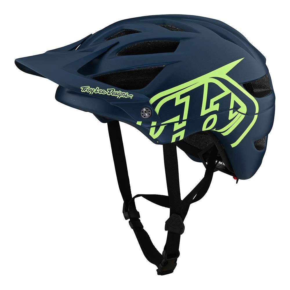 Troy Lee Designs Adult | All Mountain | Mountain Bike Half Shell A1 Helmet Drone (Marine/Green, MD/LG)