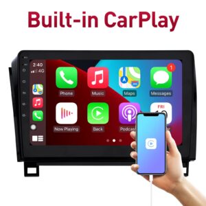 YULU Android 10 Car Stereo Head Unit for Toyota Tundra 2007 to 2013 and Sequoia 2008 to 2018 Car Radio GPS Navigation Multimedia Player with Carplay/Bluetooth