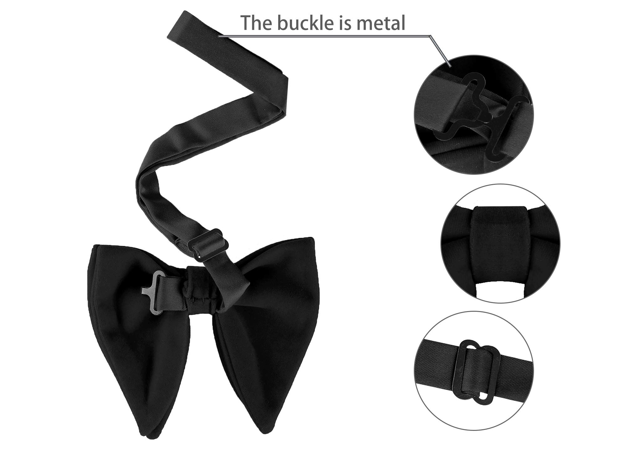 Allegra K Solid Pre-tied Bow Ties for Women Men Formal Party Prom Bowties Velvet One Size Black