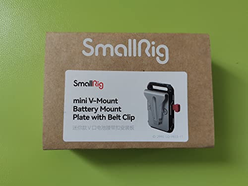 SmallRig Mini V Mount Battery Plate, V-Lock Mount Battery Plate with Belt Clip for Camera Power Supply - 2990