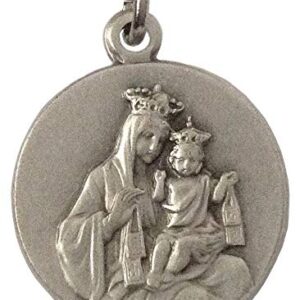 CARMEL SCAPULAR MEDAL (OUR LADY OF MOUNT CARMEL - VIRGIN OF CARMEL) - 100% MADE IN ITALY (Round Shape)