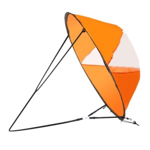 nicedea, kayak sail foldable wind sail downwind wind sail accessories for inflatable boats kayaks canoes orange