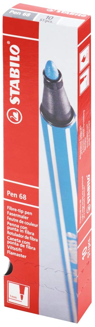 STABILO Premium Fibre-Tip Pen Pen 68 - Pack of 10 - Rust Red