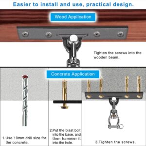 Dolibest Heavy Duty Swing Hanger, Swing Set Accessorie for Indoor Outdoor Playground, Porch Swing Hanging Kit for Wooden and Concrete Set with 4 Wood Screws and 4 Expansion Bolts, 900LB