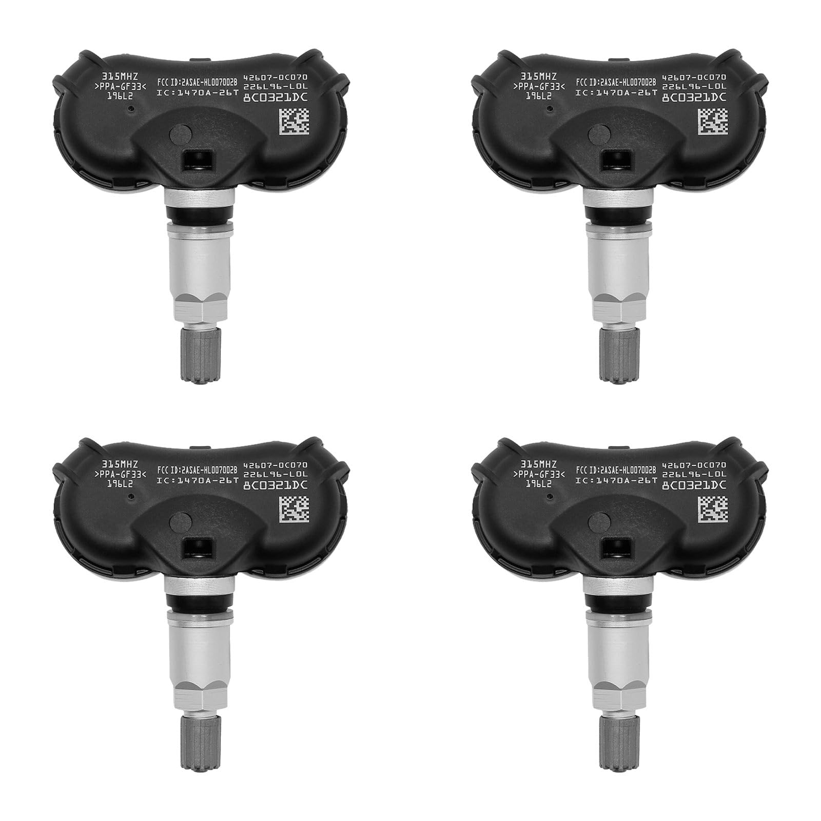 HQPASFY Tire Pressure Sensor 315MHz TPMS 4PCS Compatible with 07-18 Toyota Sequoia Tundra 06-19 Sienna Replaces# 42607-0C070, 42607-08010, 42607-0C050