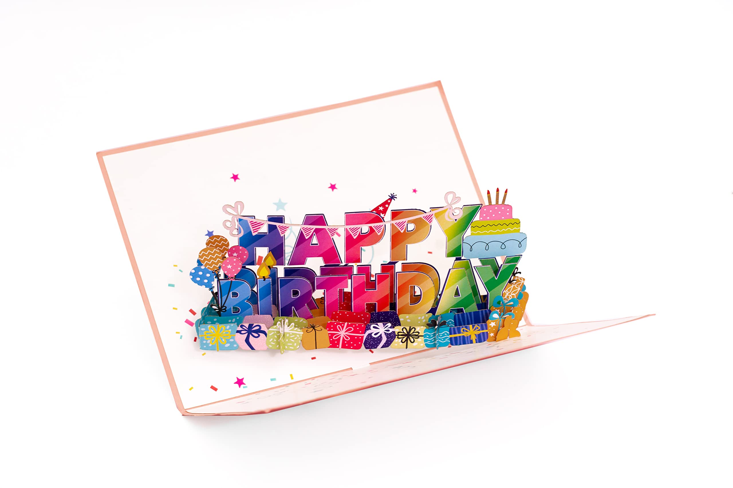 Rykamia Happy Birthday Pop Up Card With Envelop, 3D Birthday Card, Deluxe Birthday Card For Her, Pop Up Birthday Cards for Women, Birthday Greeting Card, Birthday Card For Him, Feliz Cumpleanos Abuela