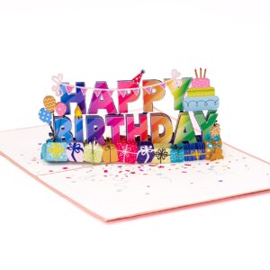 Rykamia Happy Birthday Pop Up Card With Envelop, 3D Birthday Card, Deluxe Birthday Card For Her, Pop Up Birthday Cards for Women, Birthday Greeting Card, Birthday Card For Him, Feliz Cumpleanos Abuela