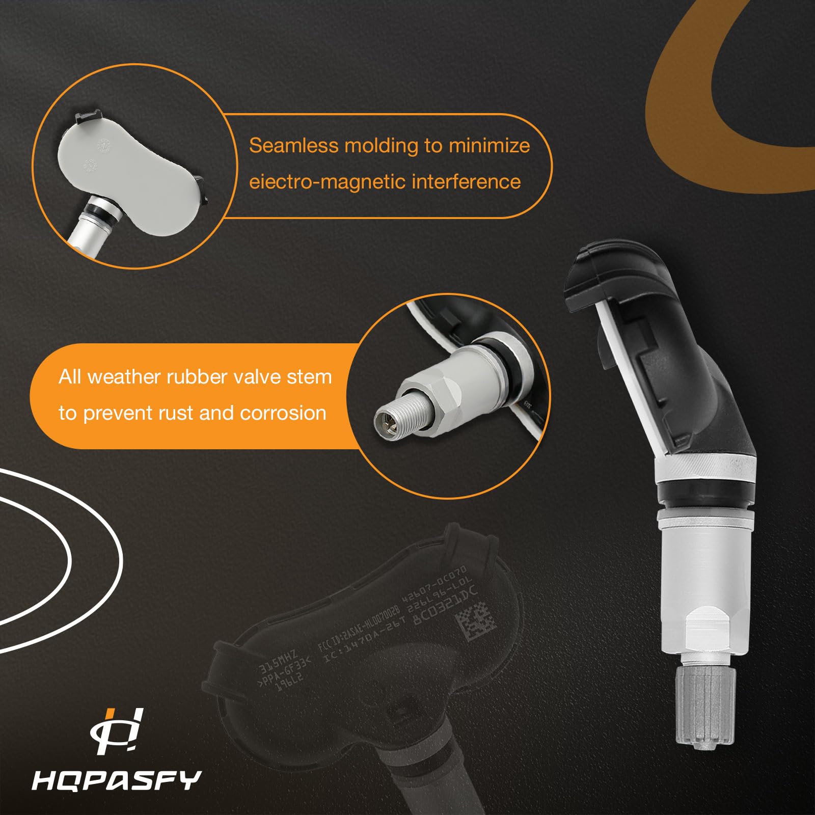 HQPASFY Tire Pressure Sensor 315MHz TPMS 4PCS Compatible with 07-18 Toyota Sequoia Tundra 06-19 Sienna Replaces# 42607-0C070, 42607-08010, 42607-0C050