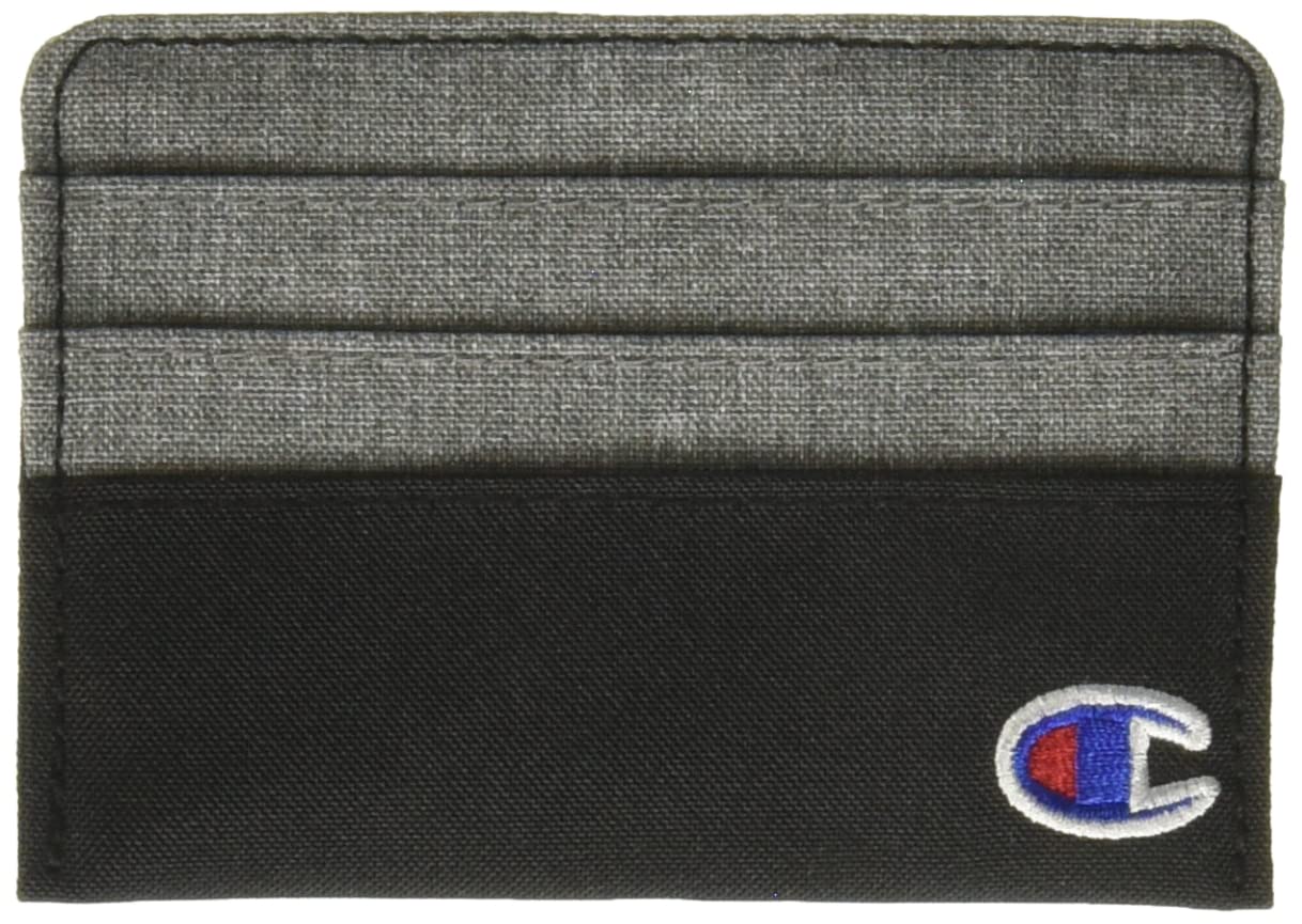 Champion unisex adult Graphic Card Case Wallet, Oxford Grey/Black, One Size US