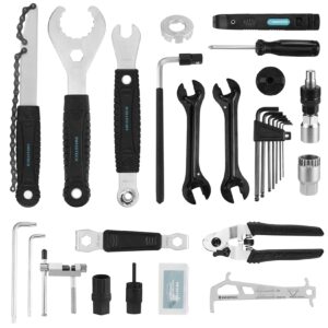 Swiss+Tech 30 Piece Bike Repair Tool Kit, Bicycle Maintenance Tool Set with Storage Case, Bike Accessories for Mountain/Road/Park Bike