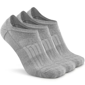 busy socks womens grey wool athletic socks pack, organic low cut cushioned running wool socks gift for runner with cute wing patterned, 3 pairs, medium, grey