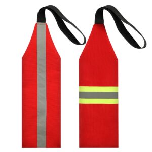 2 pieces safety travel flag for kayak red canoe safety flag with webbing for kayak canoes towing warning flag safety accessories flag sign kit reflective