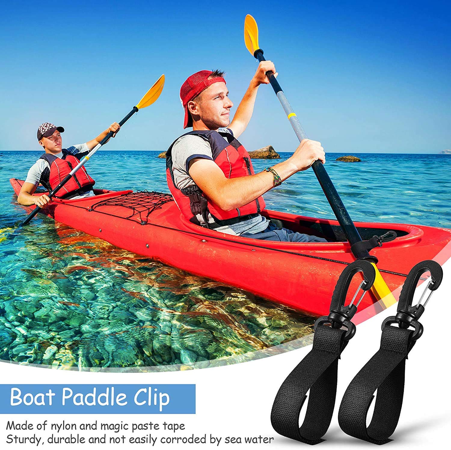 MOPHOEXII Kayak Paddle Holder,Kayak Paddle Clip,Kayak Paddle Storage Clip/Paddle Board Accessories, Inflatable Boat Paddle Storage, Set of 4 Paddle Clips