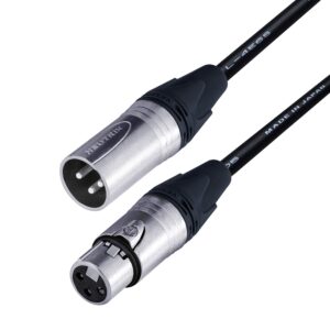 WORLDS BEST CABLES 4 Units - 1 Foot – Quad Balanced Microphone Cable Custom Made Using Canare L-4E6S Wire and Neutrik Silver NC3MXX Male & NC3FXX Female XLR Plugs