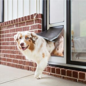 petsafe extreme weather sliding glass pet door - easy to install, perfect for rental homes and apartments - adjustable height 75 7/8" to 80 11/16" - insert for patio sliding glass doors, large size