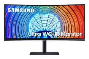 samsung s65ua series 34-inch viewfinity ultrawide qhd computer monitor, 100hz, curved, usb-c, hdr10 (1 billion colors), height adjustable stand, tuv-certified intelligent eye care (ls34a654uxnxgo)