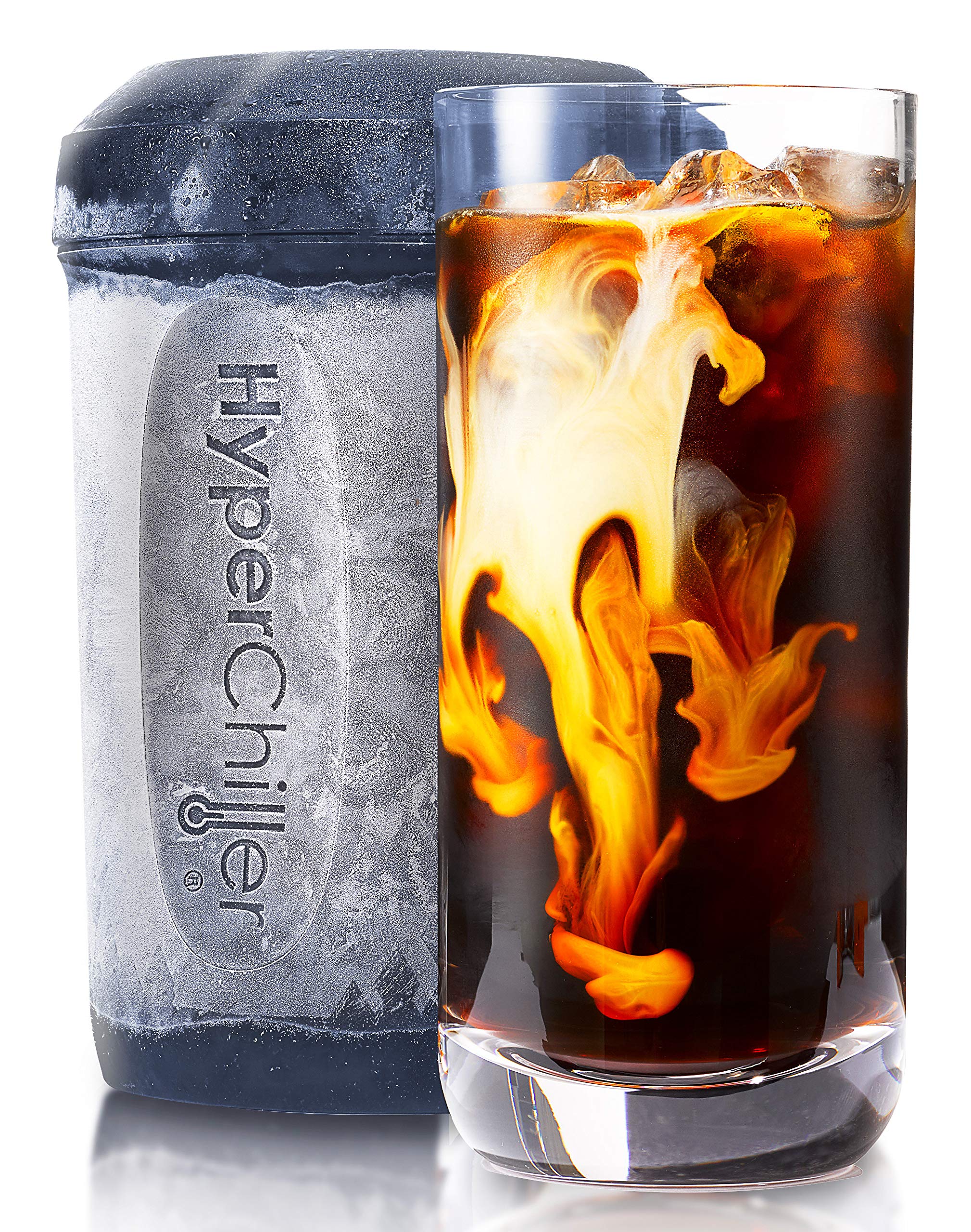 HyperChiller HC2BG Patented Iced Coffee/Beverage Cooler, NEW, IMPROVED,STRONGER AND MORE DURABLE! Ready in One Minute, Reusable for Iced Tea, Wine, Spirits, Alcohol, Juice, 12.5 Oz, Slate Blue