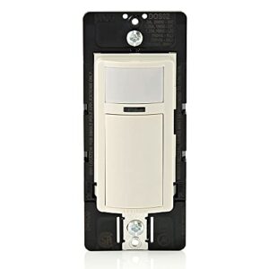 leviton dos02-1lt motion sensor light switch, motion activated, auto-on/auto-off, 2a, no neutral wire required, single pole, light almond